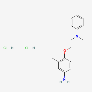 molecular formula C16H22Cl2N2O B1520848 N-[2-(4-amino-2-methylphenoxy)ethyl]-N-methyl-N-phenylamine dihydrochlhoride CAS No. 1185295-79-7