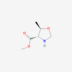 molecular formula C6H11NO3 B15208544 (4S,5R)-Methyl 5-methyloxazolidine-4-carboxylate CAS No. 368424-95-7