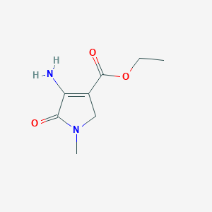 molecular formula C8H12N2O3 B15208569 Ethyl 4-amino-1-methyl-5-oxo-2,5-dihydro-1H-pyrrole-3-carboxylate 