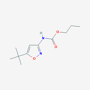 molecular formula C11H18N2O3 B15208580 Propyl (5-(tert-butyl)isoxazol-3-yl)carbamate CAS No. 55861-82-0
