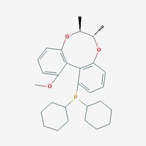 molecular formula C29H39O3P B15208692 Dicyclohexyl((6S,7S,12aR)-12-methoxy-6,7-dimethyl-6,7-dihydrodibenzo[e,g][1,4]dioxocin-1-yl)phosphine 