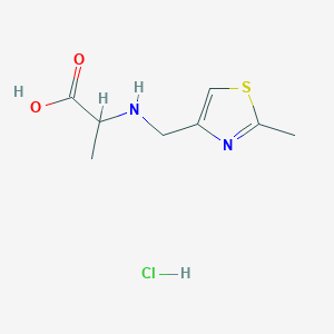 molecular formula C8H13ClN2O2S B1520871 2-{[(2-Methyl-1,3-thiazol-4-yl)methyl]amino}propanoic acid hydrochloride CAS No. 1396965-18-6