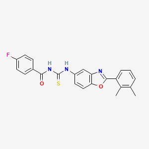 molecular formula C23H18FN3O2S B15208746 N-{[2-(2,3-dimethylphenyl)-1,3-benzoxazol-5-yl]carbamothioyl}-4-fluorobenzamide CAS No. 590396-72-8