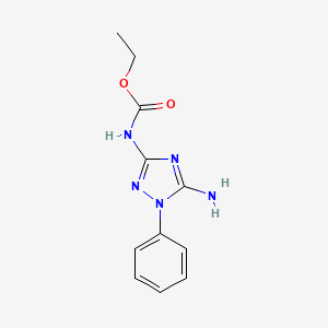 molecular formula C11H13N5O2 B15208784 Ethyl (5-amino-1-phenyl-1H-1,2,4-triazol-3-yl)carbamate CAS No. 62808-09-7