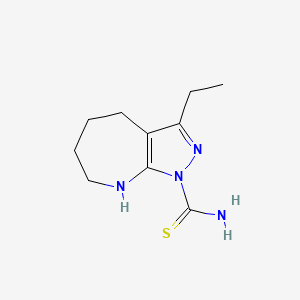 molecular formula C10H16N4S B15208827 3-Ethyl-5,6,7,8-tetrahydropyrazolo[3,4-b]azepine-1(4H)-carbothioamide 