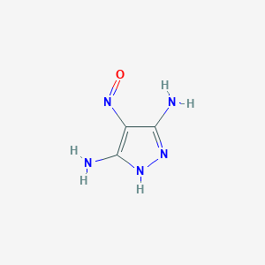 molecular formula C3H5N5O B15208837 3,5-Diamino-4H-pyrazol-4-one oxime 