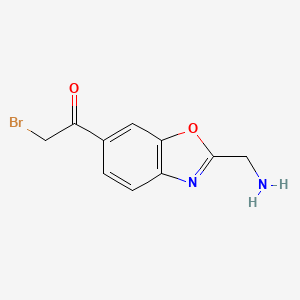 molecular formula C10H9BrN2O2 B15208845 2-(Aminomethyl)-6-(2-bromoacetyl)benzo[d]oxazole 