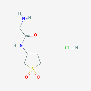 molecular formula C6H13ClN2O3S B1520889 2-amino-N-(1,1-dioxidotetrahydrothien-3-yl)acetamide hydrochloride CAS No. 1171437-18-5