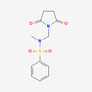 molecular formula C12H14N2O4S B15208902 N-((2,5-Dioxopyrrolidin-1-yl)methyl)-N-methylbenzenesulfonamide CAS No. 72802-68-7