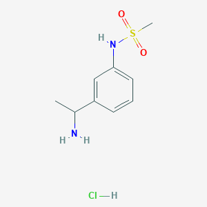 molecular formula C9H15ClN2O2S B1520896 N-[3-(1-aminoethyl)phenyl]methanesulfonamide hydrochloride CAS No. 1170616-25-7