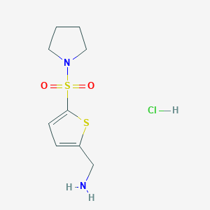molecular formula C9H15ClN2O2S2 B1520909 [5-(Pyrrolidine-1-sulfonyl)thiophen-2-yl]methanamine hydrochloride CAS No. 1170959-39-3
