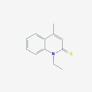 molecular formula C12H13NS B15209126 1-Ethyl-4-methylquinoline-2(1H)-thione 