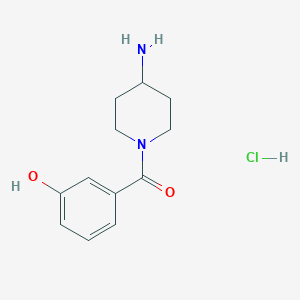 molecular formula C12H17ClN2O2 B1520913 3-(4-Aminopiperidine-1-carbonyl)phenol hydrochloride CAS No. 1171227-22-7