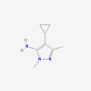 molecular formula C8H13N3 B15209168 4-Cyclopropyl-1,3-dimethyl-1H-pyrazol-5-amine 