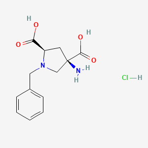 molecular formula C13H17ClN2O4 B1520918 (2R,4R)-4-Amino-1-benzylpyrrolidine-2,4-dicarboxylic acid hydrochloride CAS No. 345296-09-5