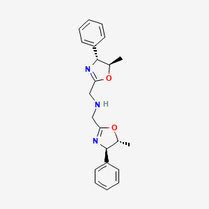 molecular formula C22H25N3O2 B15209190 bis(((4R,5R)-5-Methyl-4-phenyl-4,5-dihydrooxazol-2-yl)methyl)amine 