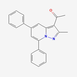 molecular formula C22H18N2O B15209313 1-(2-Methyl-5,7-diphenylpyrazolo[1,5-a]pyridin-3-yl)ethanone CAS No. 89193-10-2