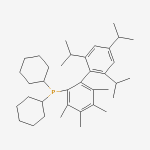molecular formula C37H57P B15209370 Dicyclohexyl(2',4',6'-triisopropyl-3,4,5,6-tetramethyl-[1,1'-biphenyl]-2-yl)phosphine 