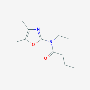 molecular formula C11H18N2O2 B15209402 N-(4,5-Dimethyl-1,3-oxazol-2-yl)-N-ethylbutanamide CAS No. 57068-19-6
