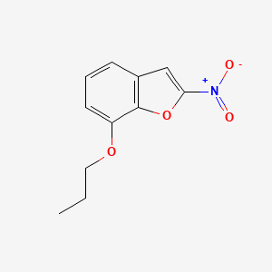 molecular formula C11H11NO4 B15209440 2-Nitro-7-propoxy-1-benzofuran CAS No. 56897-24-6