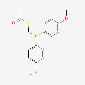 molecular formula C17H19O3PS B15209503 S-{[Bis(4-methoxyphenyl)phosphanyl]methyl} ethanethioate CAS No. 922517-77-9