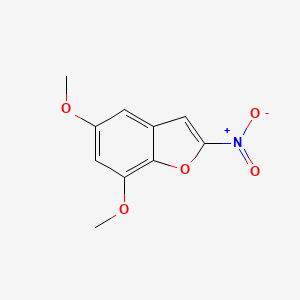 molecular formula C10H9NO5 B15209578 5,7-Dimethoxy-2-nitro-1-benzofuran CAS No. 65162-21-2