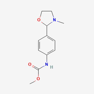 molecular formula C12H16N2O3 B15209580 Methyl [4-(3-methyl-1,3-oxazolidin-2-yl)phenyl]carbamate CAS No. 89221-65-8