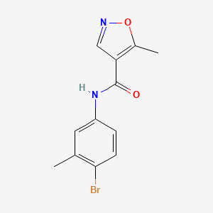 molecular formula C12H11BrN2O2 B15209603 N-(4-Bromo-3-methylphenyl)-5-methyl-1,2-oxazole-4-carboxamide CAS No. 61643-47-8