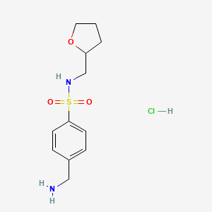 4-(aminomethyl)-N-(oxolan-2-ylmethyl)benzene-1-sulfonamide hydrochloride
