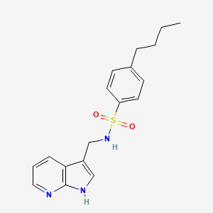 molecular formula C18H21N3O2S B15209646 Benzenesulfonamide, 4-butyl-N-(1H-pyrrolo[2,3-b]pyridin-3-ylmethyl)- CAS No. 858117-35-8