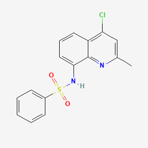 molecular formula C16H13ClN2O2S B15209715 N-(4-Chloro-2-methylquinolin-8-yl)benzenesulfonamide CAS No. 143465-66-1