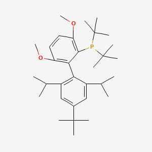 molecular formula C32H51O2P B15209803 Di-tert-butyl(4'-(tert-butyl)-2',6'-diisopropyl-3,6-dimethoxy-[1,1'-biphenyl]-2-yl)phosphine 