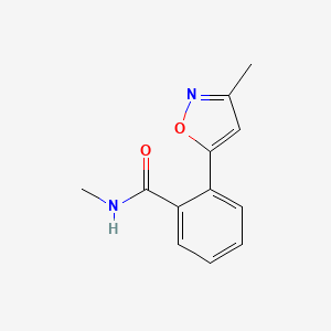 molecular formula C12H12N2O2 B15209856 N-Methyl-2-(3-methyl-1,2-oxazol-5-yl)benzamide CAS No. 62039-94-5