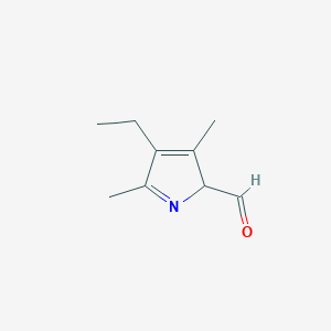 molecular formula C9H13NO B15209870 4-ethyl-3,5-dimethyl-2H-pyrrole-2-carbaldehyde 