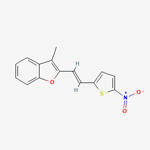 molecular formula C15H11NO3S B15209890 3-Methyl-2-(2-(5-nitrothiophen-2-yl)vinyl)benzofuran 
