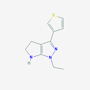 molecular formula C11H13N3S B15209896 1-Ethyl-3-(thiophen-3-yl)-1,4,5,6-tetrahydropyrrolo[2,3-c]pyrazole 