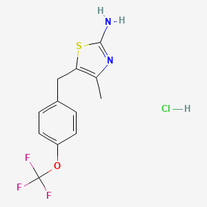 4-Methyl-5-{[4-(trifluoromethoxy)phenyl]methyl}-1,3-thiazol-2-amine hydrochloride