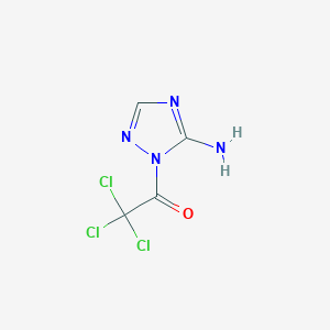 molecular formula C4H3Cl3N4O B15209945 1-(5-Amino-1H-1,2,4-triazol-1-yl)-2,2,2-trichloroethanone 