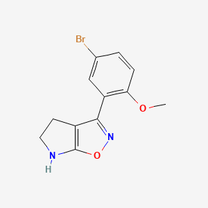 molecular formula C12H11BrN2O2 B15209946 3-(5-Bromo-2-methoxyphenyl)-5,6-dihydro-4H-pyrrolo[3,2-d]isoxazole 