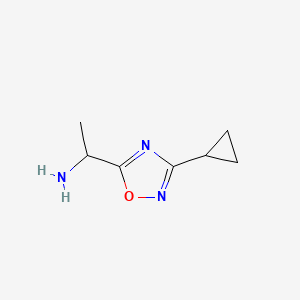 molecular formula C7H11N3O B1521000 1-(3-Cyclopropyl-1,2,4-oxadiazol-5-yl)ethanamine CAS No. 1036527-33-9
