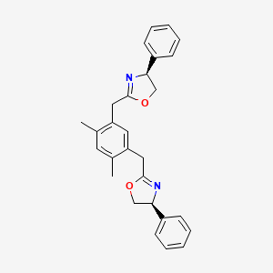molecular formula C28H28N2O2 B15210145 (4S,4'S)-2,2'-((4,6-Dimethyl-1,3-phenylene)bis(methylene))bis(4-phenyl-4,5-dihydrooxazole) 