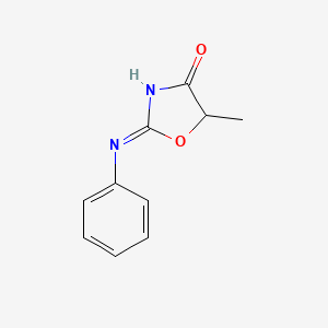 molecular formula C10H10N2O2 B15210159 4(5H)-Oxazolone, 5-methyl-2-(phenylamino)- CAS No. 15900-31-9