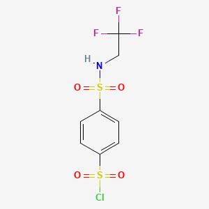 molecular formula C8H7ClF3NO4S2 B1521017 4-[(2,2,2-Trifluoroethyl)sulfamoyl]benzene-1-sulfonyl chloride CAS No. 1036475-80-5