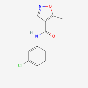 molecular formula C12H11ClN2O2 B15210187 N-(3-Chloro-4-methylphenyl)-5-methyl-1,2-oxazole-4-carboxamide CAS No. 61643-43-4