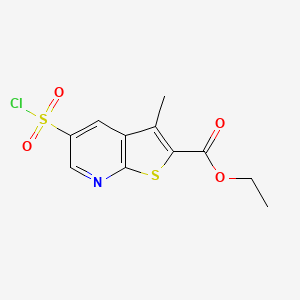 Ethyl 5-(chlorosulfonyl)-3-methylthieno[2,3-b]pyridine-2-carboxylate