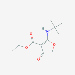 molecular formula C11H17NO4 B15210275 Ethyl 2-(tert-butylamino)-4-oxo-4,5-dihydro-3-furancarboxylate CAS No. 4913-80-8
