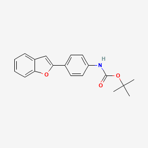 molecular formula C19H19NO3 B15210307 Carbamic acid, [4-(2-benzofuranyl)phenyl]-, 1,1-dimethylethyl ester CAS No. 239088-84-7
