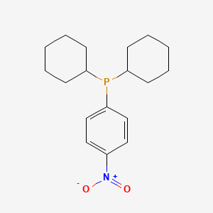 molecular formula C18H26NO2P B15210321 Phosphine, dicyclohexyl(4-nitrophenyl)- CAS No. 40438-56-0
