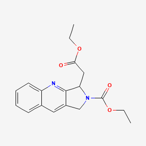 molecular formula C18H20N2O4 B15210330 Ethyl 3-(2-ethoxy-2-oxoethyl)-1H-pyrrolo[3,4-b]quinoline-2(3H)-carboxylate CAS No. 21902-16-9