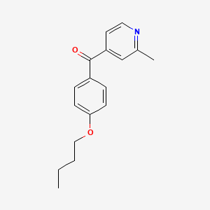 molecular formula C17H19NO2 B1521040 4-(4-丁氧基苯甲酰)-2-甲基吡啶 CAS No. 1187169-01-2